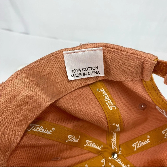 Titleist Peach Salmon Golf Hat Ball Cap Breast Cancer Symbol Adjustable - Picture 5 of 5